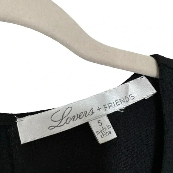 Revolve Lovers + Friends Shimmy Black Long Sleeve Skater Mini Dress Size S